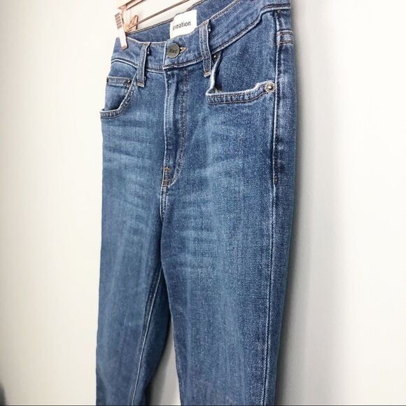 REFORMATION | Mid Rise Slim Jeans in Kasai with Raw Edge Hem Distressed Size 26 - Picture 4 of 11